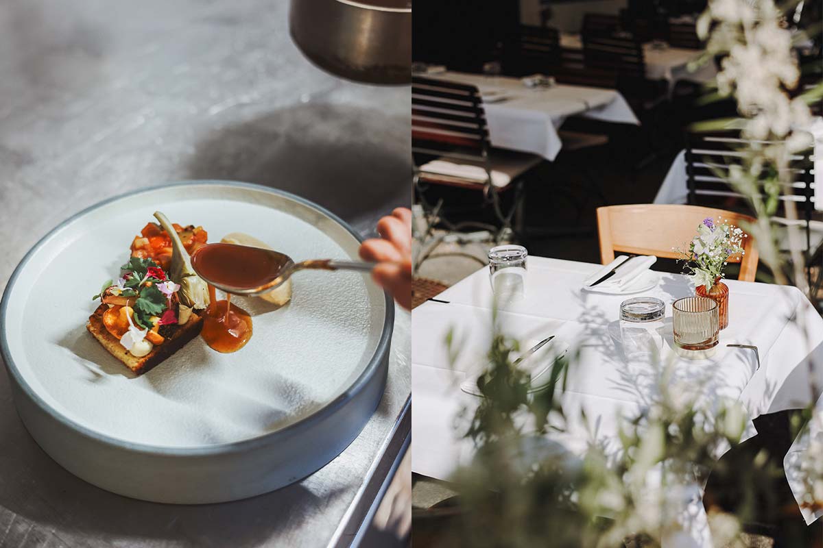 Veganes Fine Dining Restaurant Marktküche